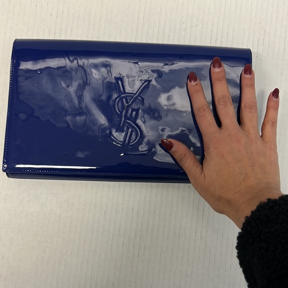 YSL Belle de Jour blue patent clutch - Picture 6 of 9